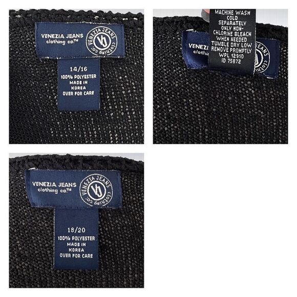 Lane Bryant Black Knit 3/4 Sleeve Cardigan Twinset Sweater Set Sz 18/20 **READ** - Picture 12 of 13